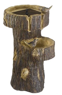 Solar Fountain Bird Bath Tree Trunk