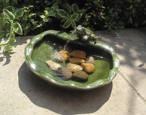 Fountain Solar Ceramic Frog - image 2