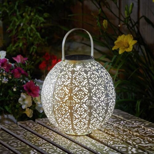 Solar Lantern Damasque Cream - image 1