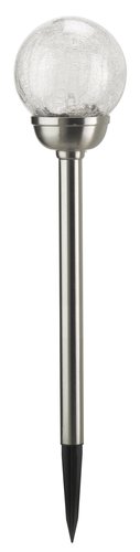 Solar Majestic Crackle Globe Stainless Steel Stake Light - image 2