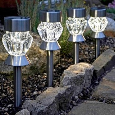 Solar Stake Light 4 Crystal Glass Carry Pack - image 1