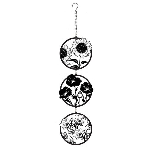 Spinner Trio Black Floral Silhouette