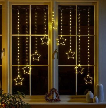 Snowflake Curtain Lights (Cool White)