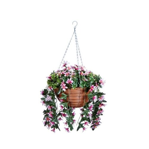 Faux Basket Star Gazing Lilies 30cm - image 2