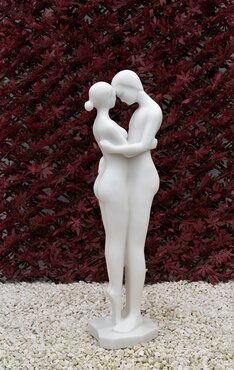 Statue Embracing Couple Large White
