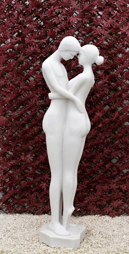 Statue Embracing Couple XL White