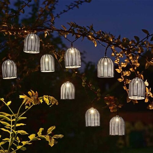 String Light Faux Rattan Set of 10