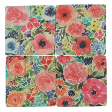 Summer Blooms Resin Coaster