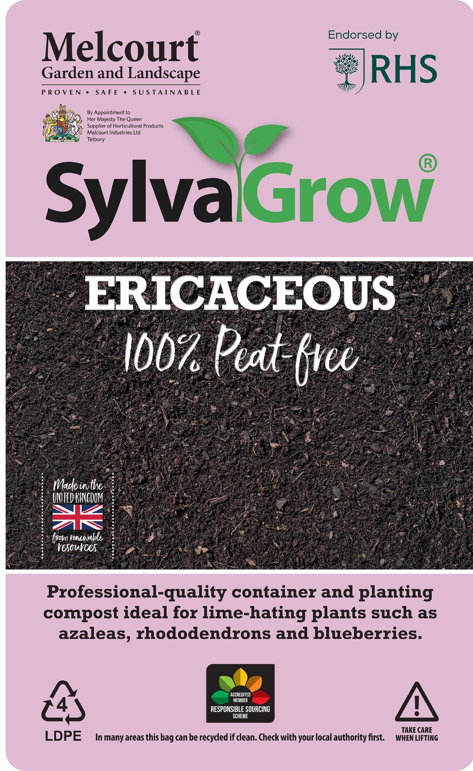 SylvaGrow Ericaceous Peat Free Compost 40L Stewarts Garden Centre