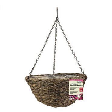 Tawny Faux Rattan Basket 14" - image 2