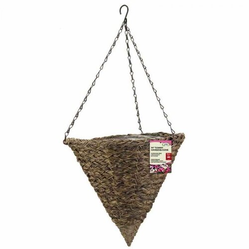 Tawny Faux Rattan Cone 14" - image 1