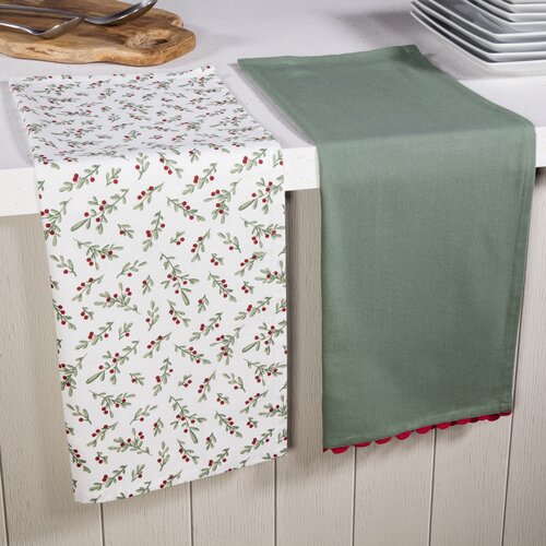 Tea Towel Holly Berry Set of 2 - image 1