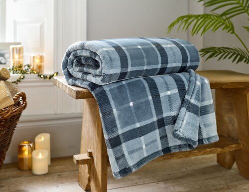 Throw Check Navy 140x180cm - image 1