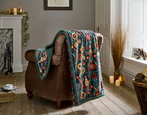 Throw Folkloric Navy 130x170cm - image 1