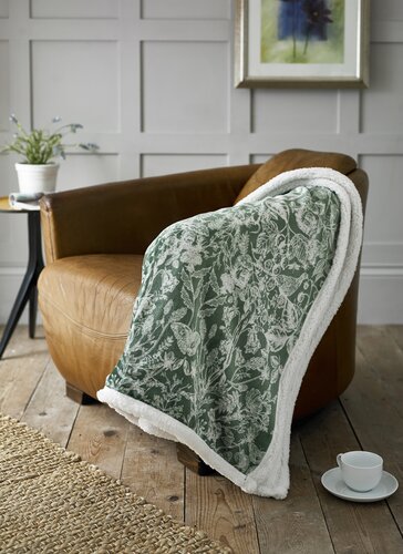 Throw Large Secret Garden Green 140x180cm - image 4