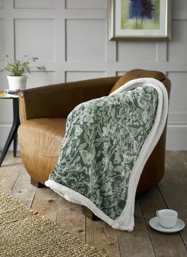 Throw Large Secret Garden Green 140x180cm - image 4