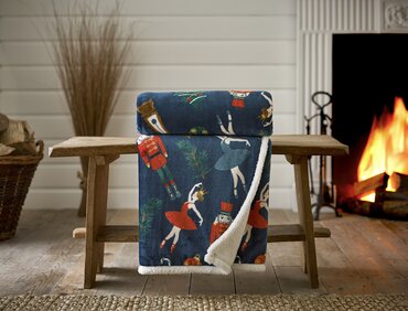 Throw Nutcracker Navy 125x150cm