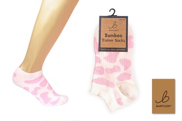 Trainer Sock Pink Cow Print