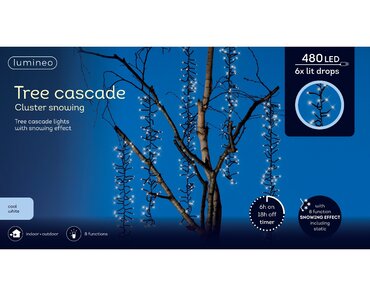 Tree Cascade Cluster Snowing Lights (Cool White, Black Cable) x480 (L31) - image 1