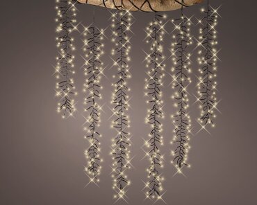 Tree Cascade Cluster Snowing Lights (Warm White, Black Cable) x480 (L32) - image 2