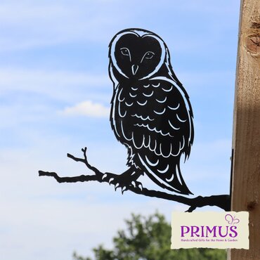 Tree Silhouette Metal Owl 30cm - image 1