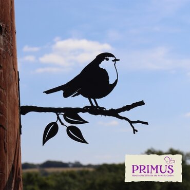 Tree Silhouette Metal Robin 25cm - image 1