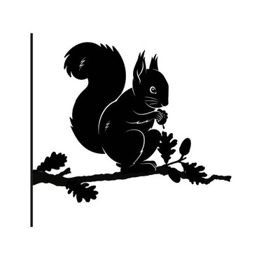 Tree Silhouette Metal Squirrel Large