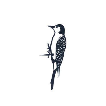 Tree Silhouette Metal Woodpecker 25cm