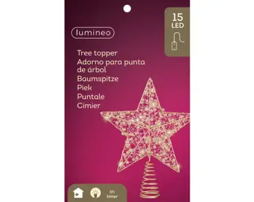 Tree Top Star Led Micro Gold 27cm - image 3