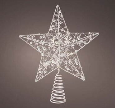 Tree Top Star Led Micro Silver 27cm