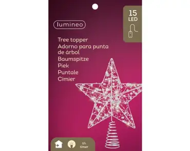 Tree Top Star Led Micro Silver 27cm - image 3