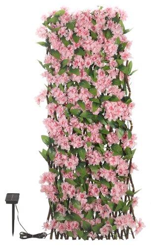 Faux Trellis Solar Lit 50 LED Pink Blossom 180x60cm - image 2