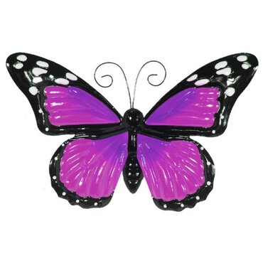 Wall Art Large Butterfly Purple Metal Flapping Wings