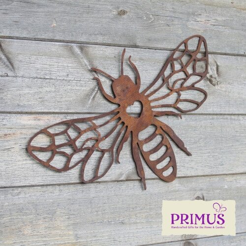 Wall Art Silhouette Bee Rusted Metal - image 2