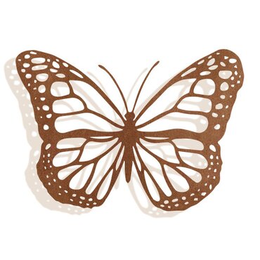 Wall Art Silhouette Butterfly Rusted Metal