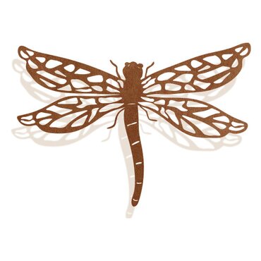 Wall Art Silhouette Dragonfly Rusted Metal