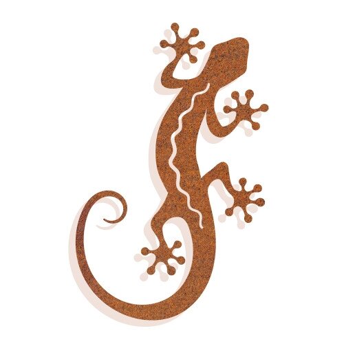 Wall Art Silhouette Gecko Rusted Metal