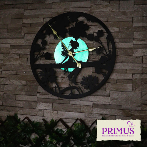 Wall Clock Silhouette Fairy In Forest - image 1