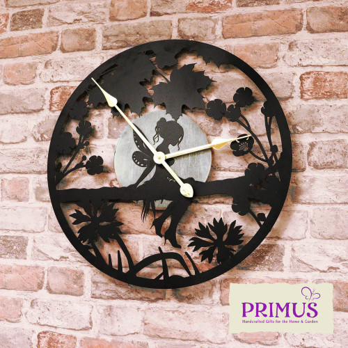Wall Clock Silhouette Fairy In Forest - image 3
