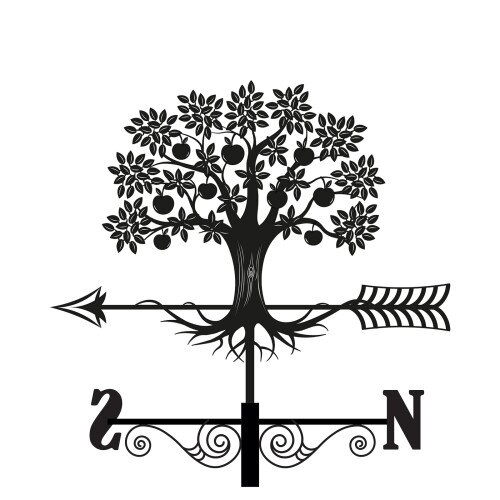 Weathervane Metal Apple Tree Silhouette - image 2