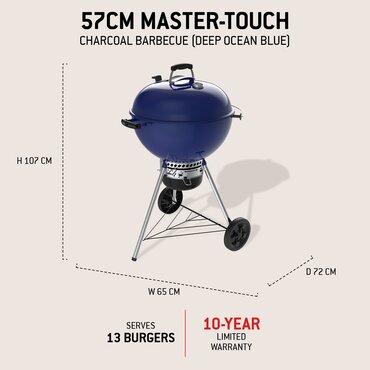 Weber Master-Touch GBS C-5750 Charcoal BBQ (Blue) - image 2