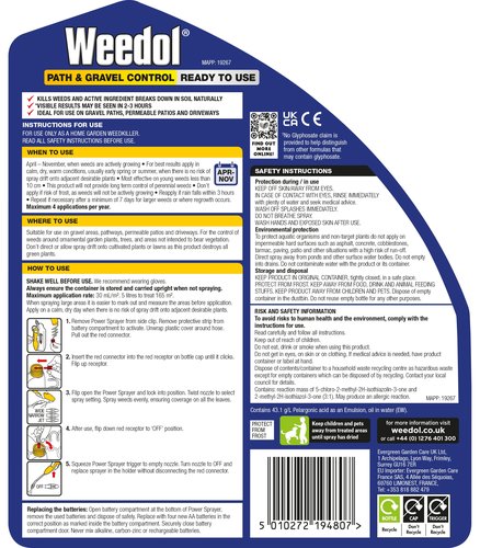 Weedol Path/Gravel Weedkiller RTU 5L Glyphosate Free Power Sprayer - image 2