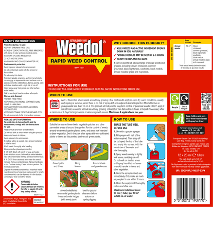 Weedol Rapid Weedkiller Concentrate 12 Tube Glyphosate Free - image 2