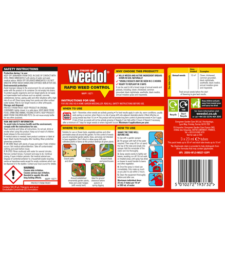 Weedol Rapid Weedkiller Concentrate 3 Tube Glyphosate Free - image 2