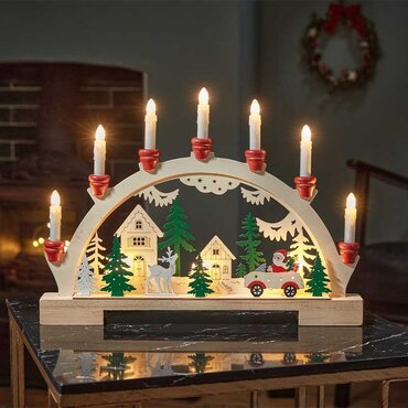 Welcome Light 7 LED Santa Candlebridge