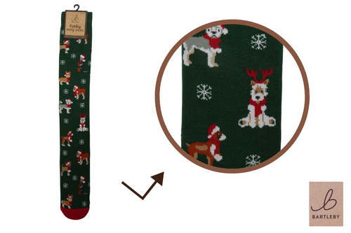 Welly Sock Christmas Dog (4-7)