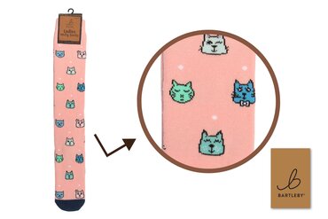 Cartoon Cats Welly Socks (4-7)