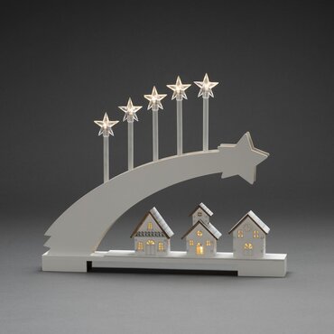 Wooden Shooting Star Silhouette Mantlepiece Light - image 1