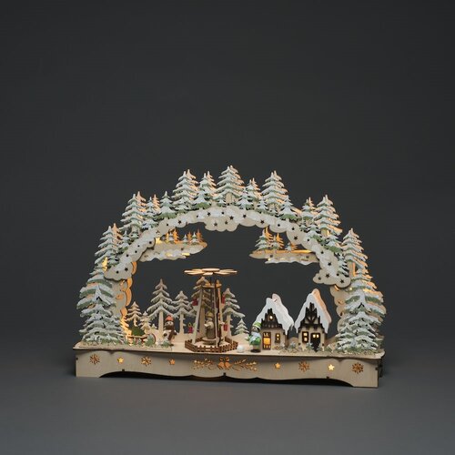 Wooden Silhouette Scene Mantlepiece Light - image 1