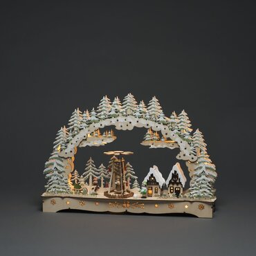 Wooden Silhouette Scene Mantlepiece Light - image 1
